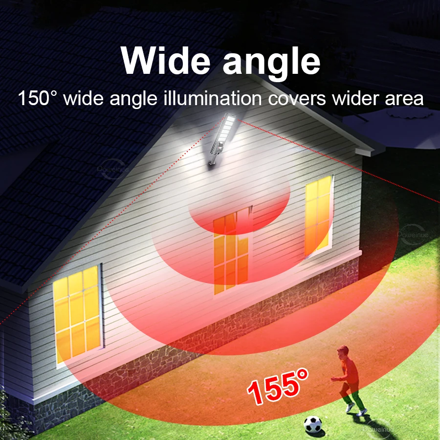 Lámparas solares grandes para exteriores con sensor modo de control remoto adecuado para calles jardines patios luces montadas en la pared impermeables