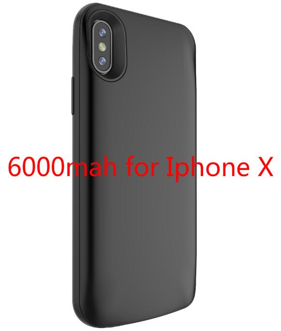 Neng 6000mah caso do banco de potência para o iphone x, ultra magro carregador de bateria de backup externo para iphone x: Default Title