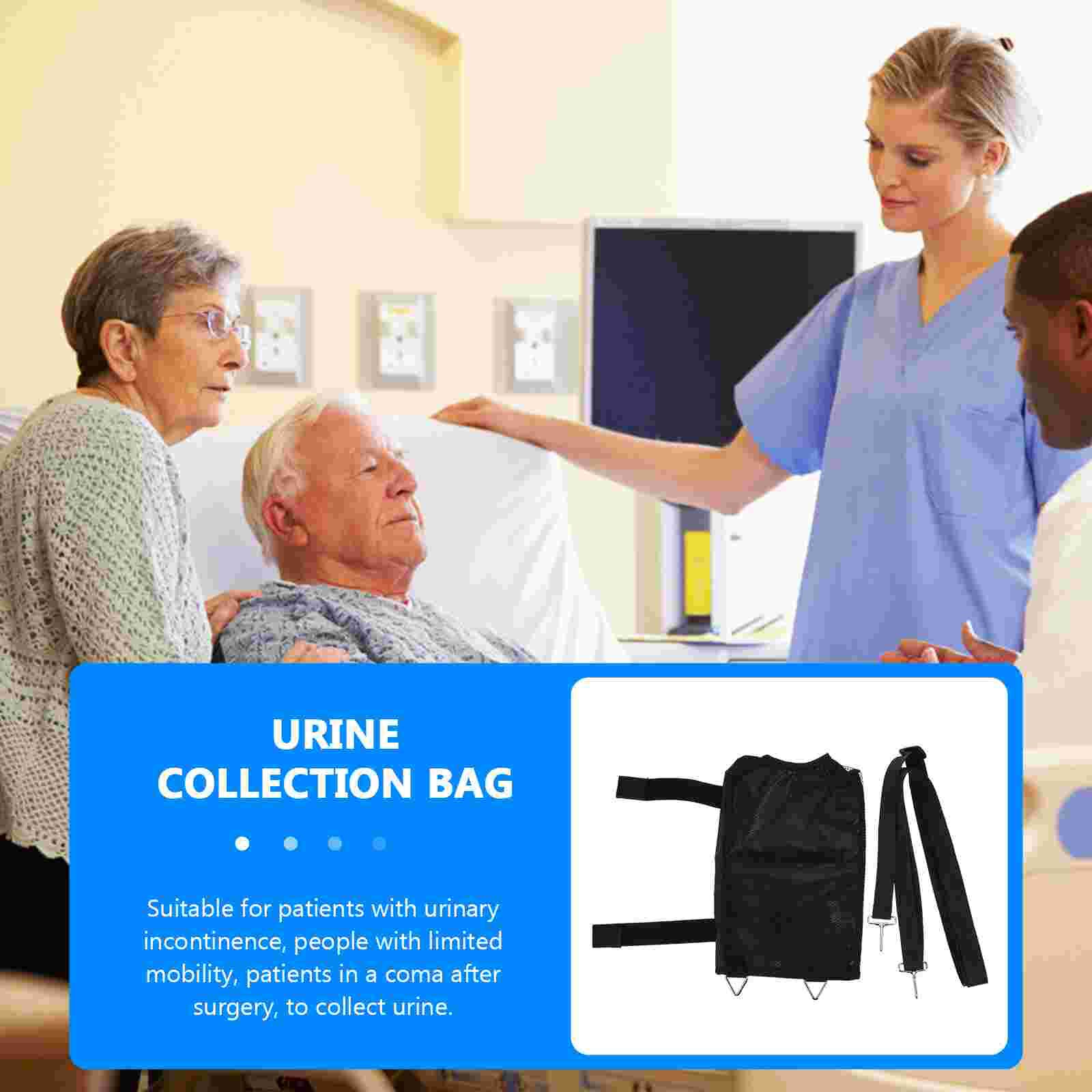1pc 2000ml Large-capacity Urine Bag Nursing Drainage Bag for the Elderly (Black)