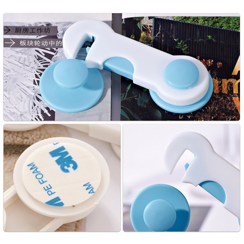 4 stks/partij Kast Lock Bandjes Baby Veiligheid Bescherming Van Kinderen Veilig Sloten Voor Garderobemeubilair Baby Veiligheid Lade Vergrendelingen