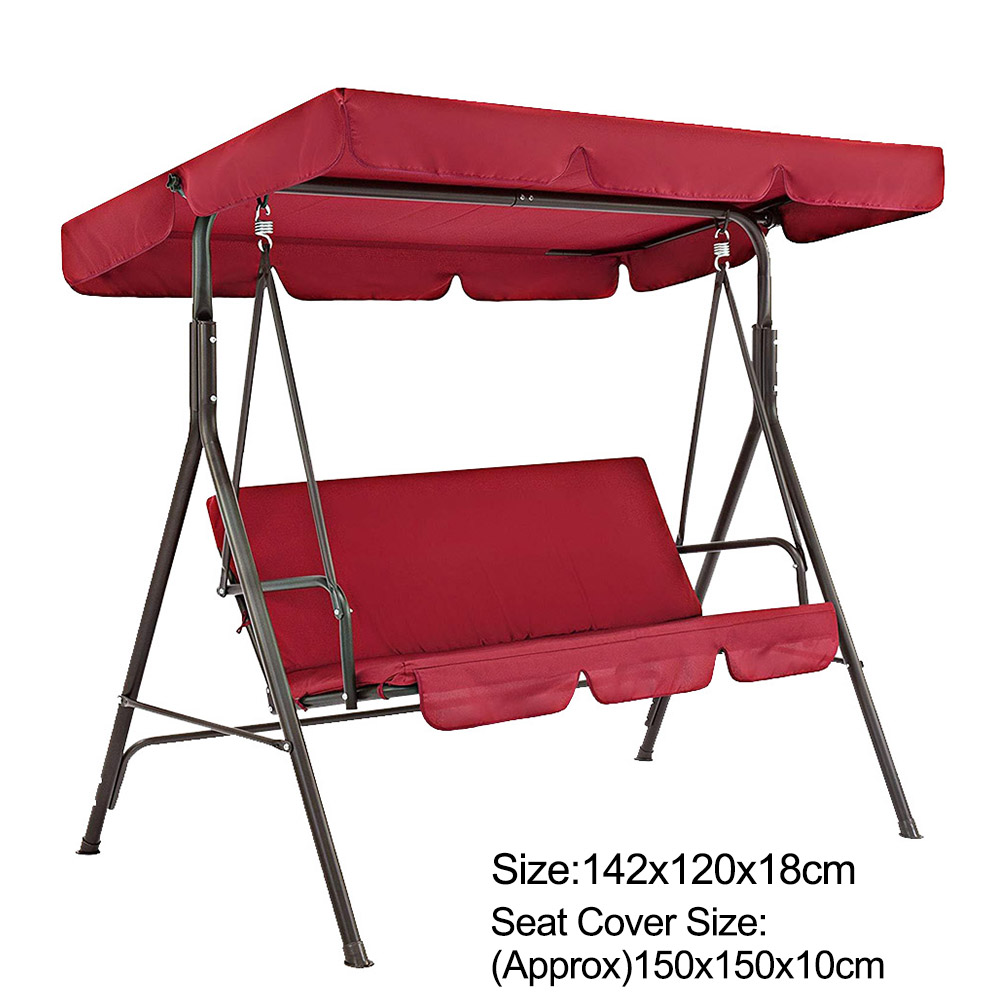 2pcs/set Dustproof Replacement Parts Patio Swing Seat Cover Oxford Cloth Sun Shade Garden Chairs Waterproof Sunproof Universal