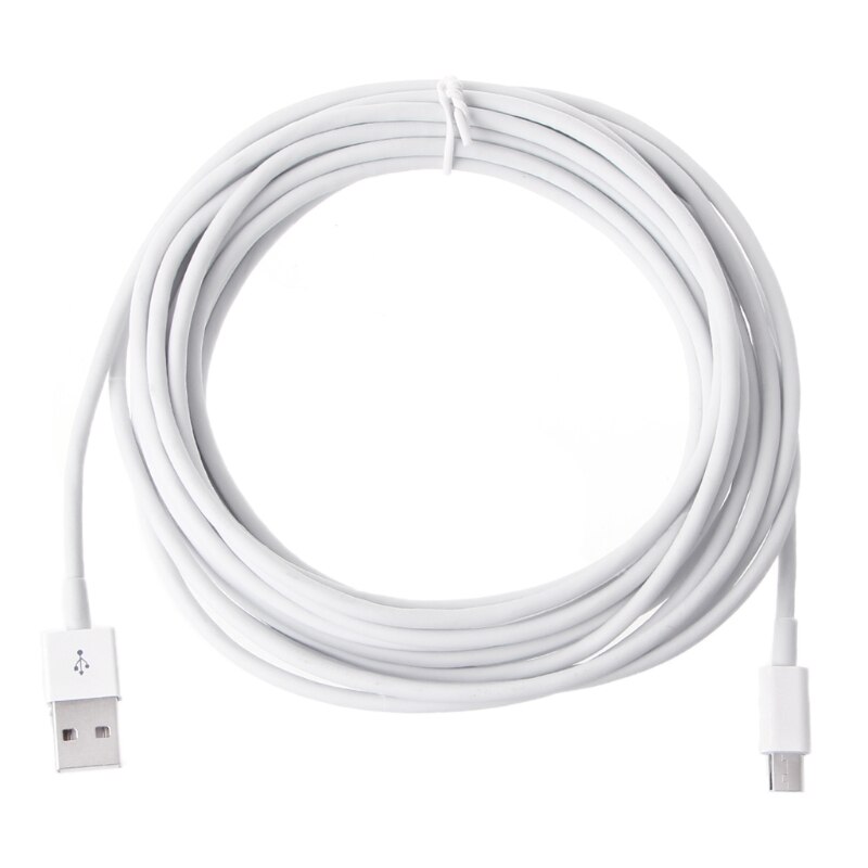 Premium 5M Micro Usb Charger Cable Opladen Wire Cord Voor Huawei Xiaomi Mobiele Telefoon Mobiele Telefoon Tablet Pc Power Bank dvr Camera: Ivoor