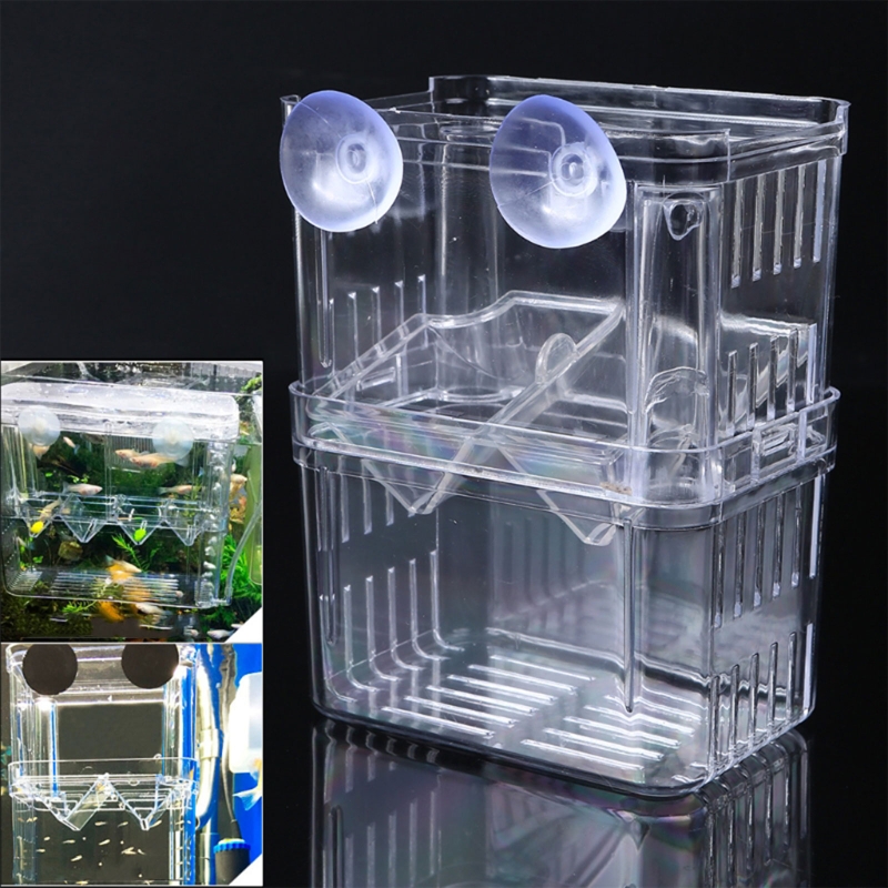 Fish Tank Separation Breeder Box Acrylic Transparent Floating Breeding Isolation Boxes Aquarium Mini Hatchery Incubator