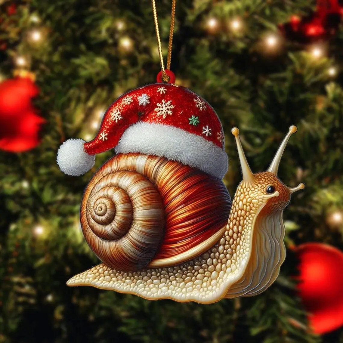 Christmas Tree Pendants Acrylic Cute Squirrel Hanging Ornaments For Wall Xmas Tree Decorations Party Supplies Year: Light Grey