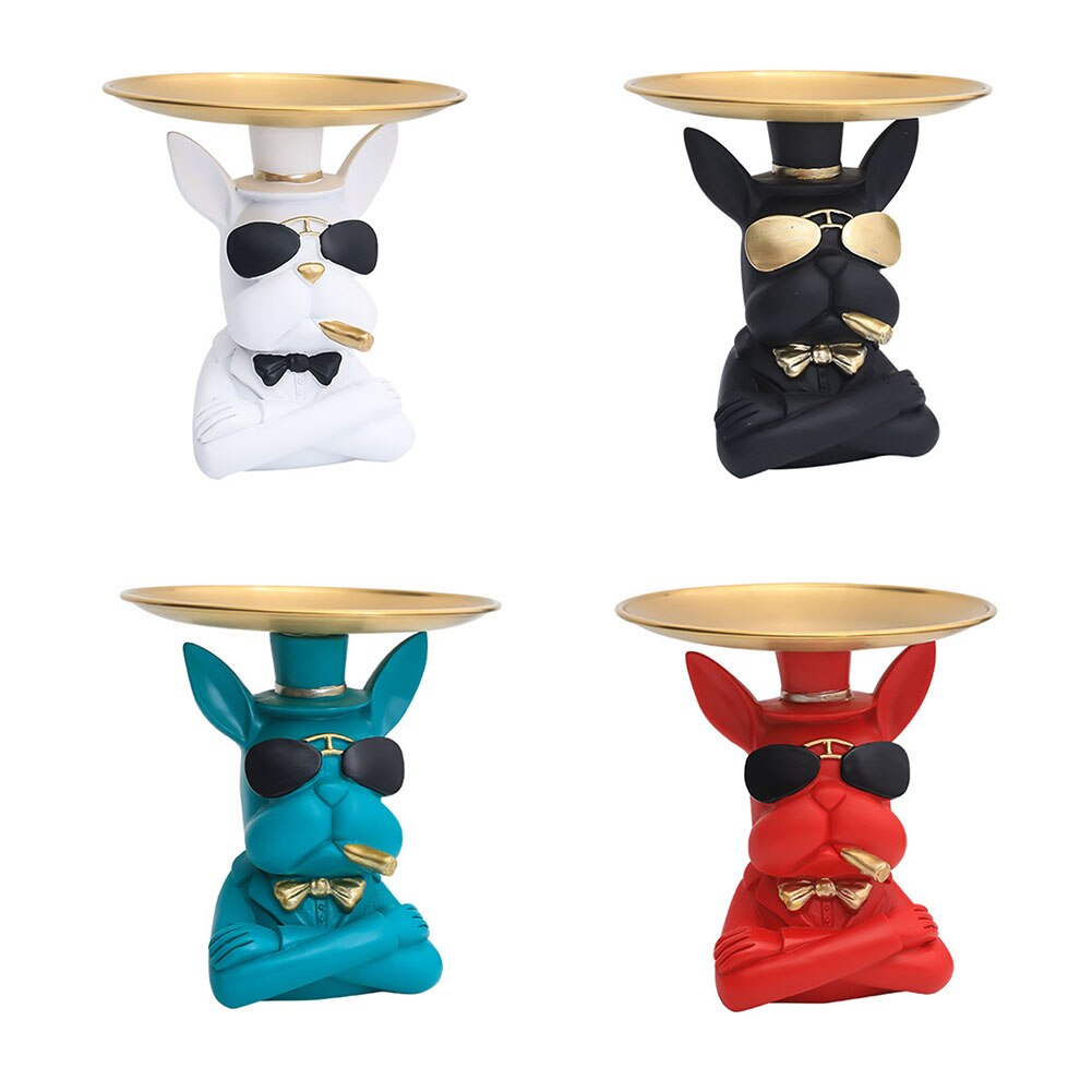 nordycki buldog francuski rzeźba figurka psa statua biżuteria przechowywania tabeli dekoracji prezent pas płyta okulary taca Dom Sztuka statua
