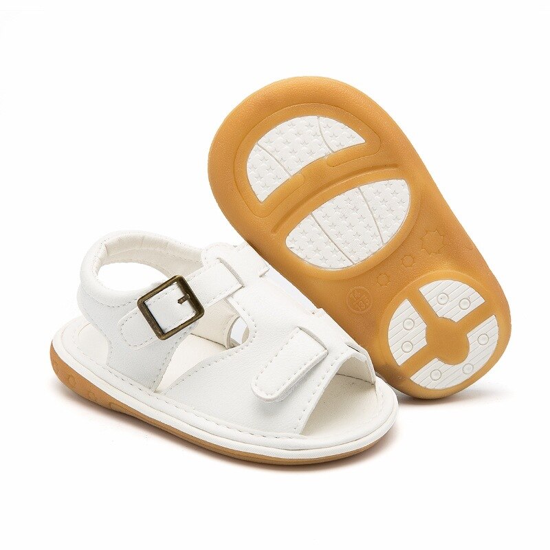 Baby Meisje & Jongen Platte Hak Casual Sandalen Baby Sandalen Gesp Methode Zool Rubber Materiaal Zomer Mode Peuter Sandalen: WHITE / 6-12 Months