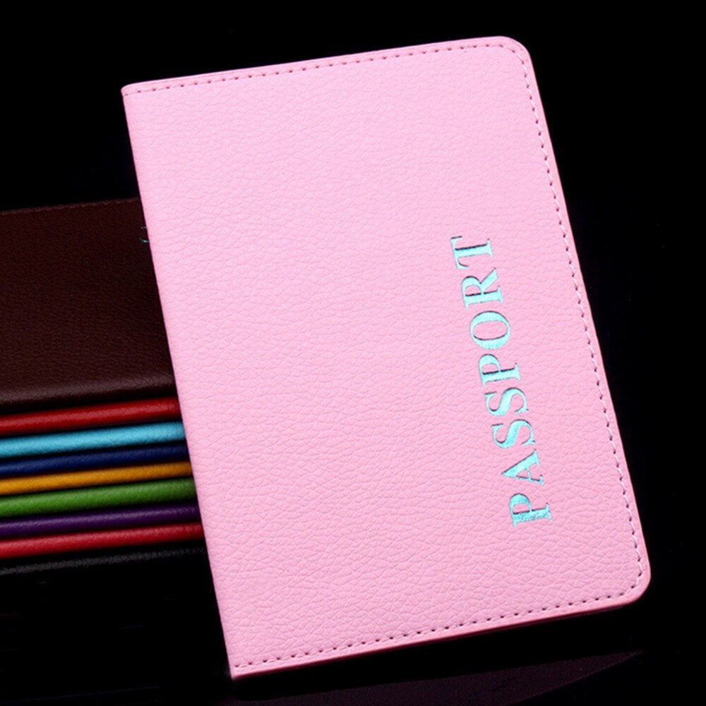 Passport Cover Passport ID Bank Card Note Holder Litchi Grain PU Passports Tickets Holder Passport Bag