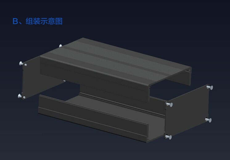 Aluminium Behuizing Elektrische Project Case PCB Doos 106X55X150mm DIY