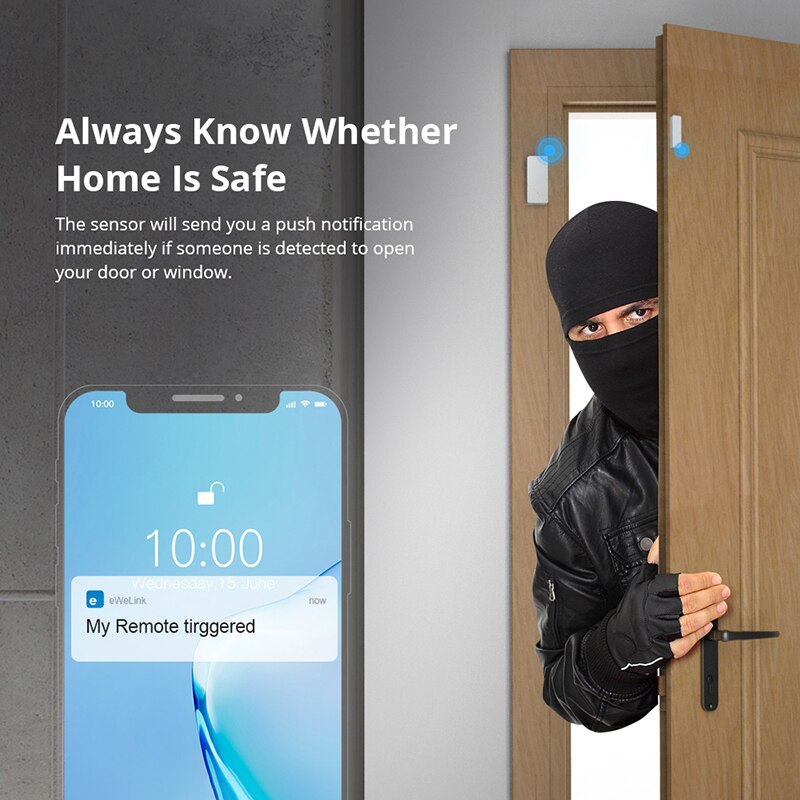 Itead SONOFF DW2 RF 433Mhz Door Window Sensors Samrt Home Alert Notification Security Sensor Works With RF Bridge eWelink IFTTT