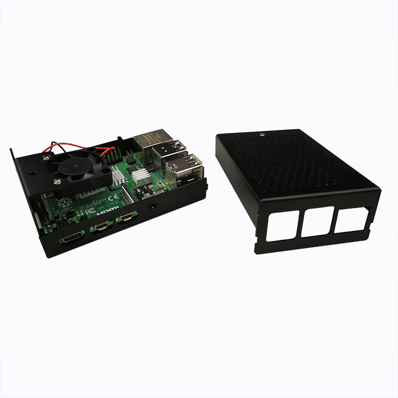 Pour boîtier raspberry pi 4, boîtier en métal noir argenté boîtier en aluminium, dissipateur thermique pour ventilateur de refroidissement pour Raspberry Pi 4 modèle B