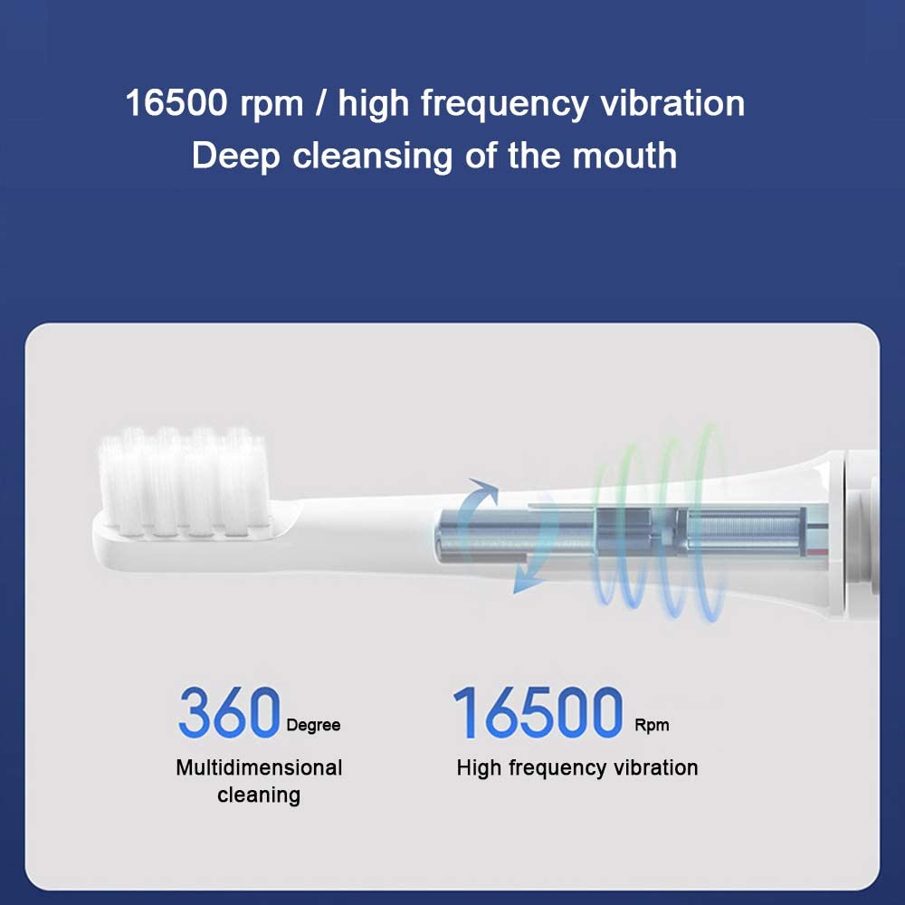 XIAOMI-cepillo de dientes eléctrico inteligente Mijia T100, cepillo de dientes sónico IPX7, resistente al agua, con cabezal