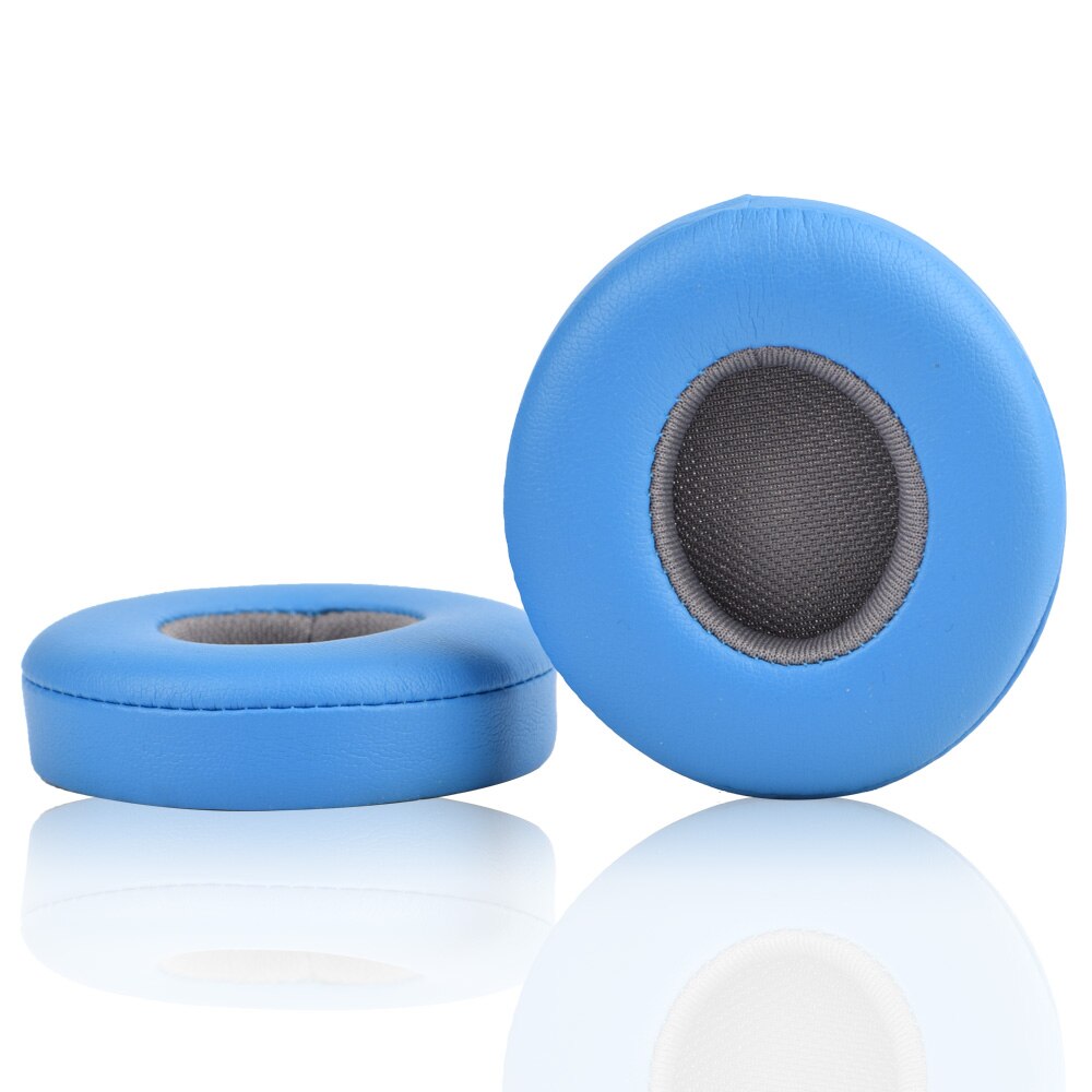 Replacement Ear pads Cushion For Solo 2 Wireless Earpads Earbuds For Beats Solo 3 Wireless Headset case ultra-soft protein skin: Electro blue