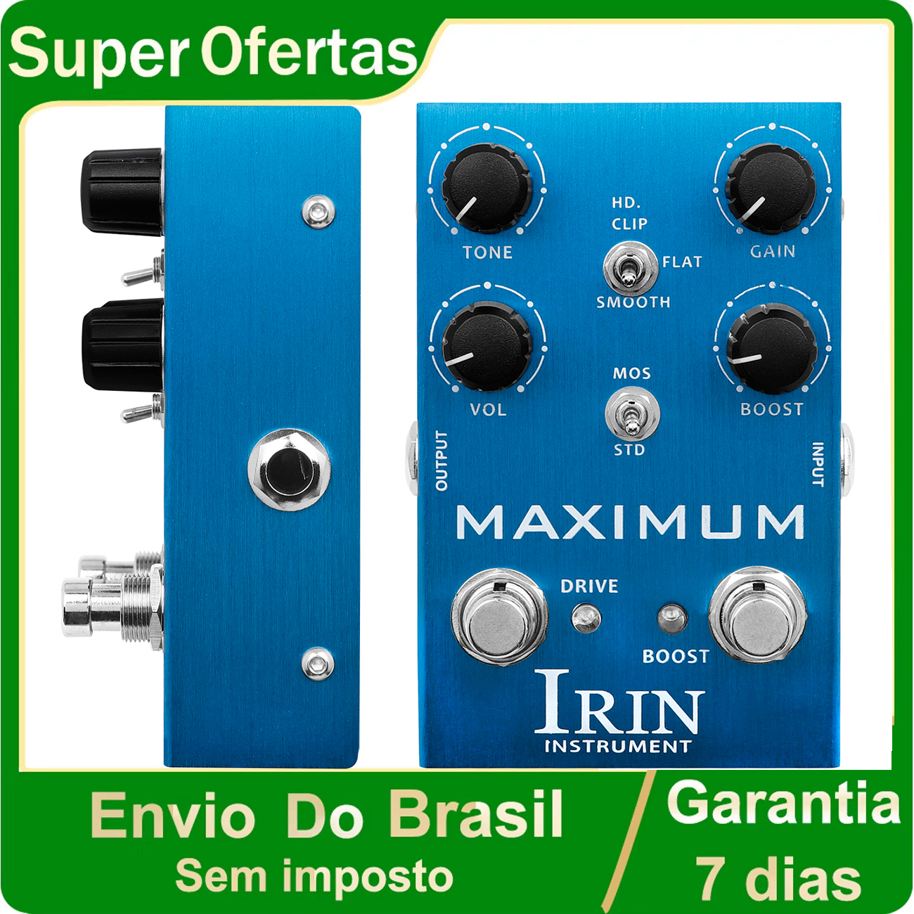 Pedal de efecto de guitarra IRIN, controlador de banda británico/americano/UZI/máximo/banda, Pedal de guitarra eléctrica True Bypass, accesorios de guitarra: Amarillo claro
