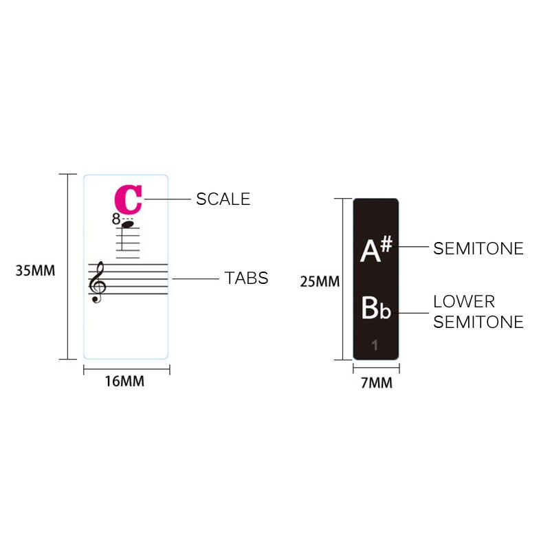 Piano Sticker Transparent Stickers Trackless Keyboard Sticker Electronic Piano Label Convenient Learn Training Equipment Label