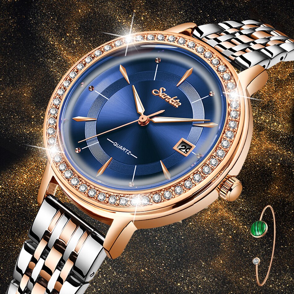 Reloj Mujer Sunkta Mode Vrouwen Horloges Rose Gold Dames Armband Horloges Creatieve Waterdichte Quartz Horloges Voor Vrouwen