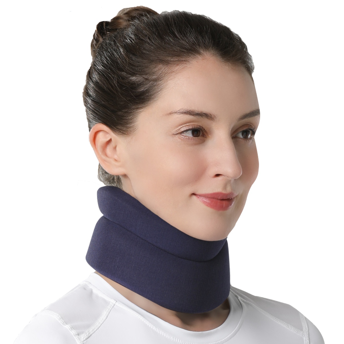 VELPEAU Neck Brace Support Foam for Neck Pain and Spine Pressure Adjustable Cervical Collar for Snoozing and Sleep Apnea: Rose Red / Small