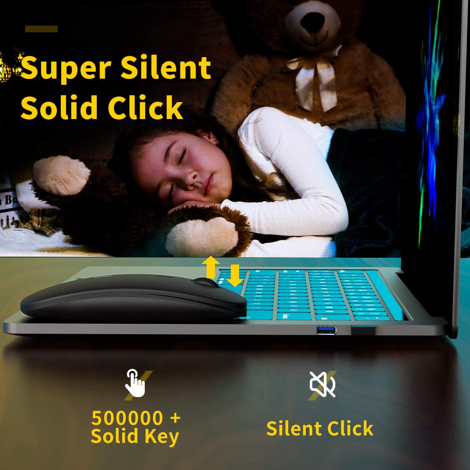 Bezprzewodowa ładowalna mysz do komputera Laptop, bezprzewodowa mysz Slim Mini Noiseless, myszy 2.4G do domu/biura