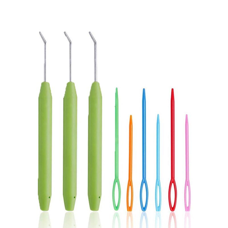 Lmdz 9 Pcs Haak Haak Set Breien Weefgetouw Haak Plastic Naalden Haak Naald Breien Kit Haken Naald Set Weave craft
