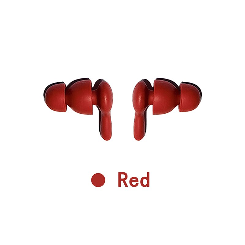 Ear Plugs Silicone 2 Pairs Soft Anti-Noise Earplugs Protection Reduction Noise Earlugs For Sleeping , Swimming: Red