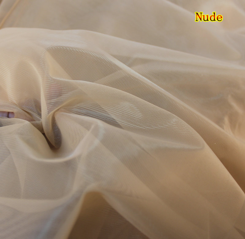 Tul de color nude para costura, malla suave fina de 160cm de ancho, 5 metros/lote, buena para vestido de corsés transparentes