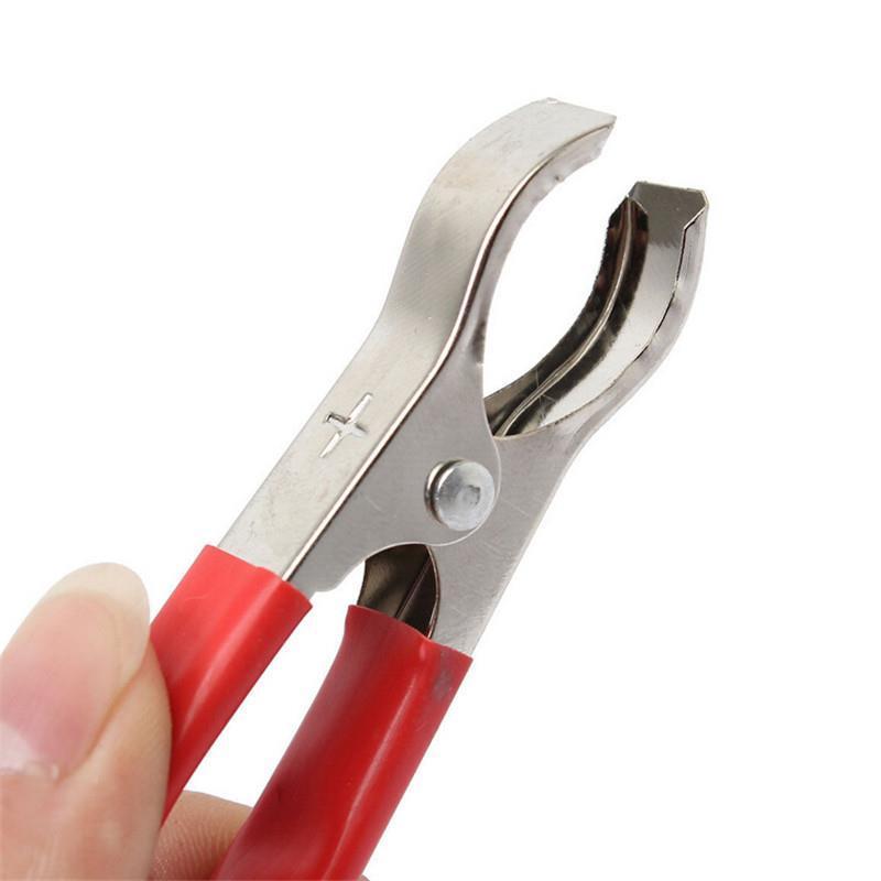 2 stk rød+svart 75mm 30a krokodille bil campingvogn varebil batteri prøvekabel klips beste krokodille klips