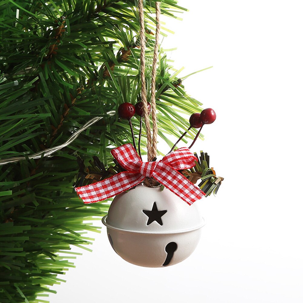 Christmas Bell Iron Xmas Tree Hanging Pendant Jingle Bell Painted Bells Red Green White Home Decoration Christmas Ornament: A1