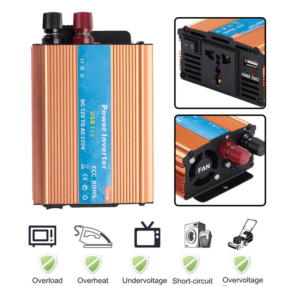 Inverter 220V 600W DC 12V To 220V Ac Pure Sine Wave Voltage Converter 12 220 Power Car Micro Inverter solar Car Inverter