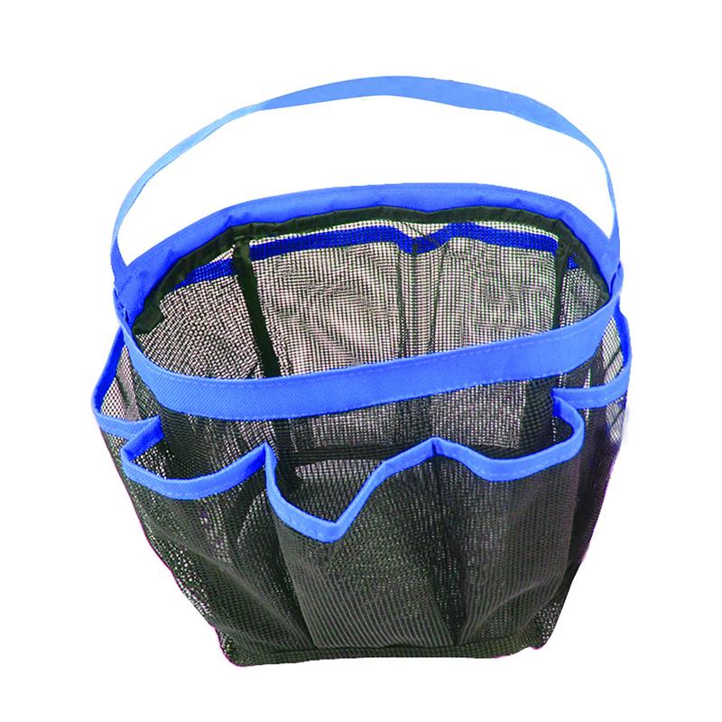 Bathroom Shower Caddy multifunction Oxford Mesh 8 pocket shower caddy cloth storage box newest Bath Caddy hand bath organizer: Blue