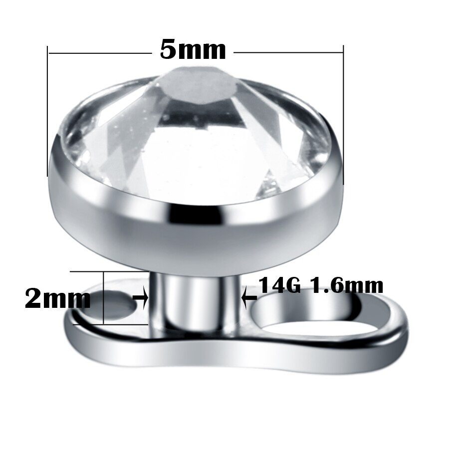 20 stuks/partij  g23 titanium micro dermal anchor topset met basis dermal piercing hide in skin dermal ringen piercings lichaamssieraden