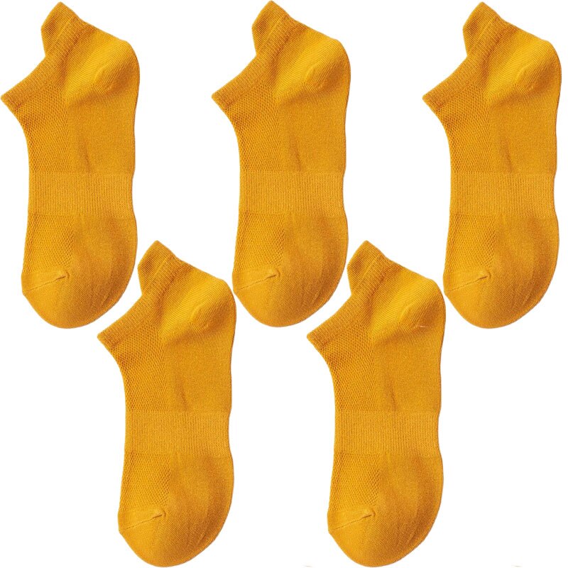 5 Pairs Zomer Mannen 100 Katoen Korte Mesh Sokken Man Harajukcomfortable Effen Kleur Casual Enkelsok Mannelijke Netto Sneaker Sok: s8