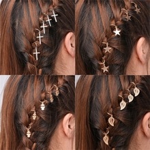 Vintage Hair pin Hair Clip Charm Leaf Star Shell Cross Fatima Hand Tassel Hair Band Hair Wear Head Pieces Boho Hair Ring