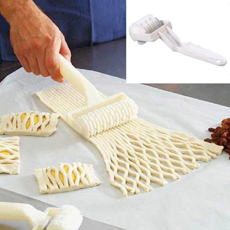 Lille størrelse plast bagværk værktøj tærte pizza cookie cutter gitter rulleskærer håndværk køkken tilbehør