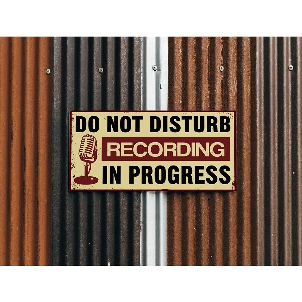 Recording in progress do not disturb door sign - tin metal door signs and plaques accessories for home recording studio