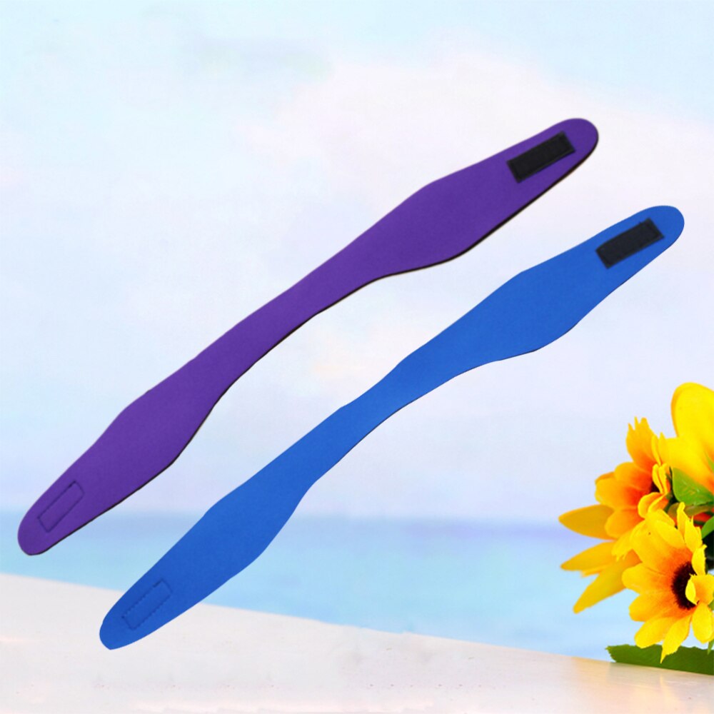 2PCS Swimming Headband Neoprene Adjustable Yoga Diving Ears Protection Hair Band for Kids Adult (Purple M+ Blue)