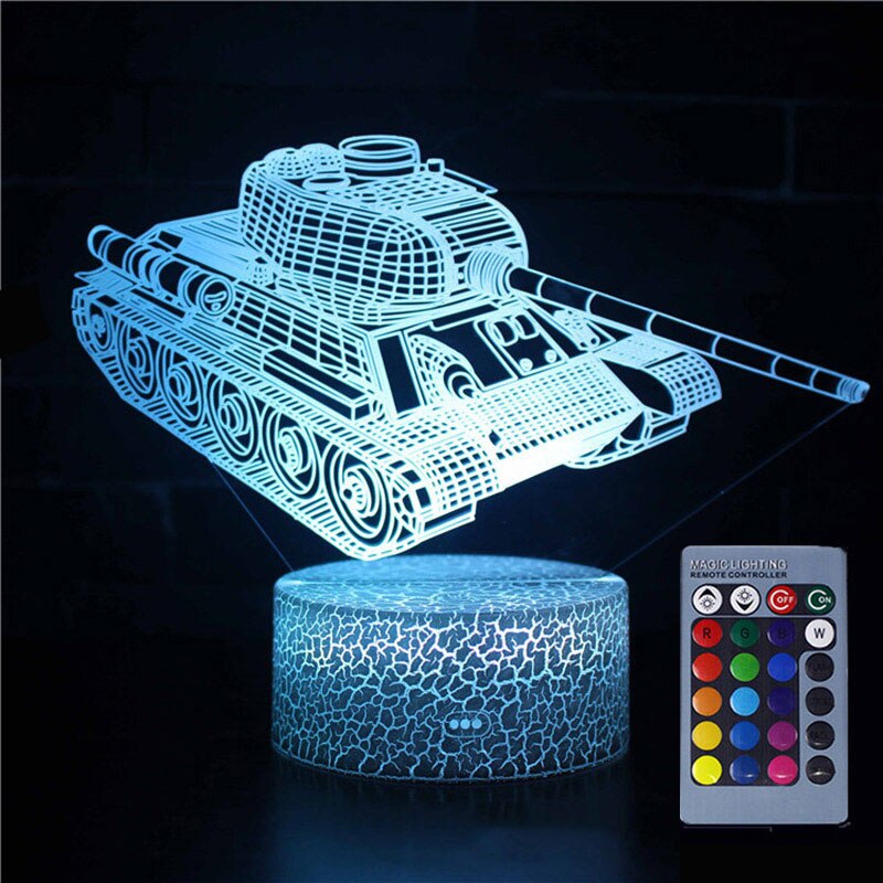 Acrylic 3D Super Car 7 Colors Visual Lamp Illusion Touch Glow In the Dark for Kids Boy Car Toys Birthday B131: 03 remote control