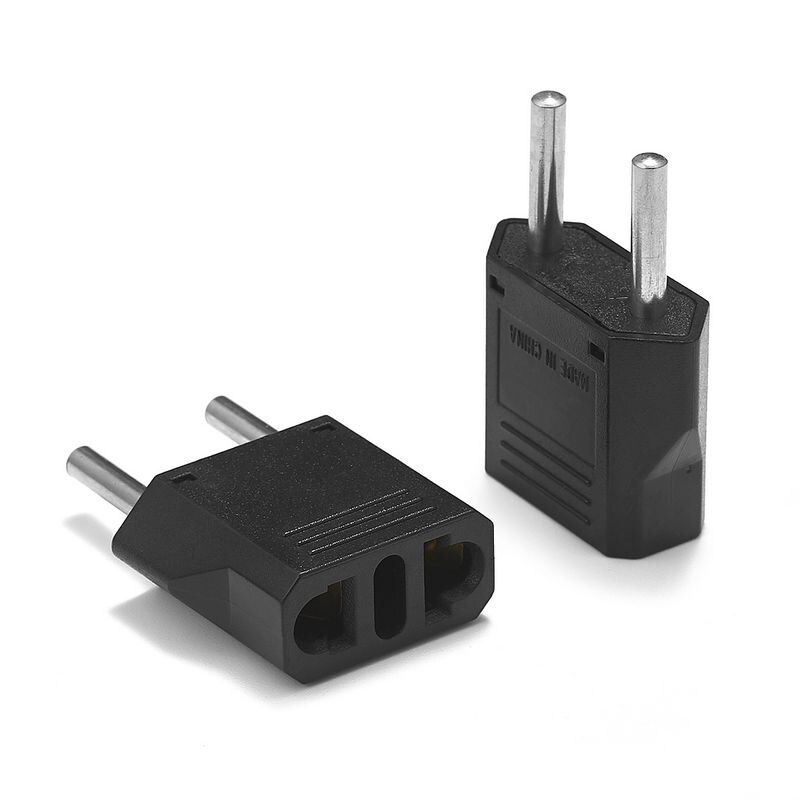 2 stuks EU Plug Power Adapter Japan Ons EU Euro Travel Adapter Stekker Converter Sockets Outlet: Black
