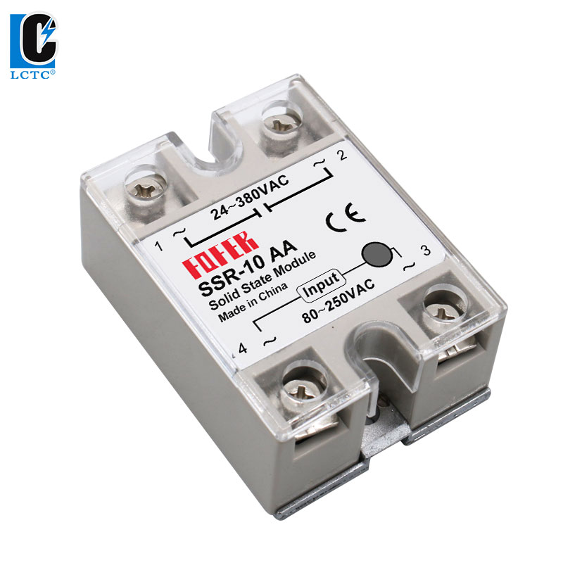 LCTC 1 stks Solid State Relais Eenfase Contactloze SSR DC Naar DC AC Naar AC DC Naar AC 24-380VAC 10A 25A 40A 50A 60A 80A 100A