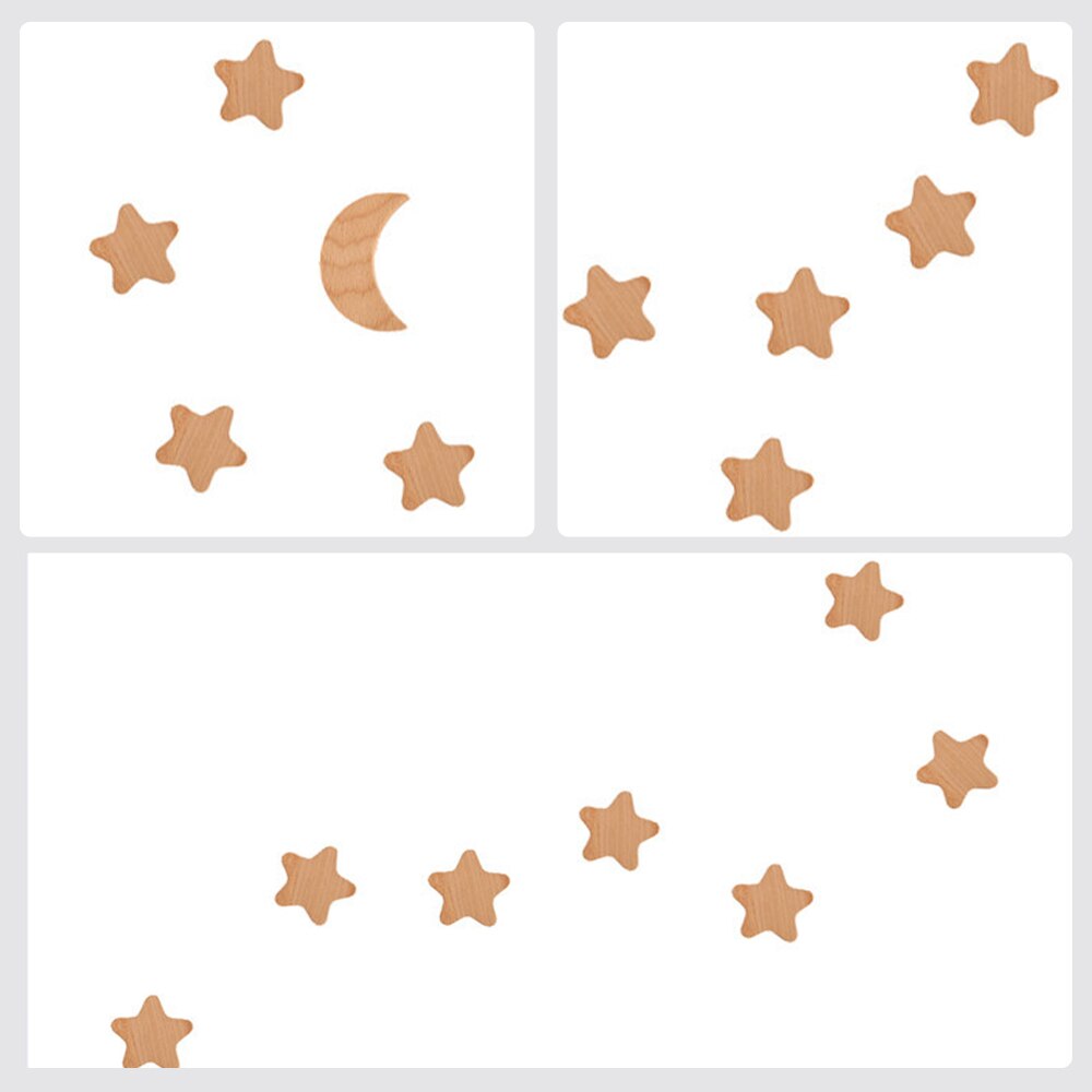 Ganchos decorativos para habitación de niños, colgador de pared de madera, llave de estrella, perchero moderno para colgar bolsas