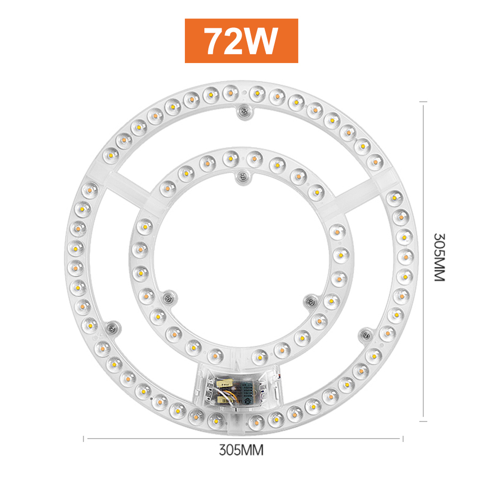 Modulo plafoniera a portato 220v 12w 18W 24W 36W 48W 72W Pannello portato Luce di ricambio Ventilatore a soffitto Lampada da parete Modulo rotondo: bianca / 3w