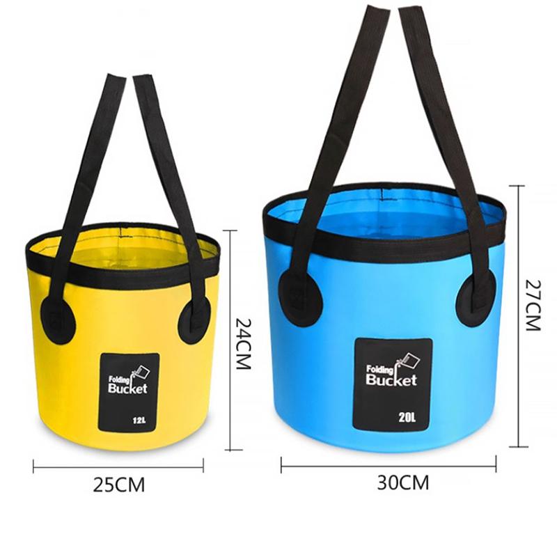 12L/20L Collapsible Bucket Waterproof Bag Portable Bucket Lightweight Bag for Fishing Travelling Camping Hiking