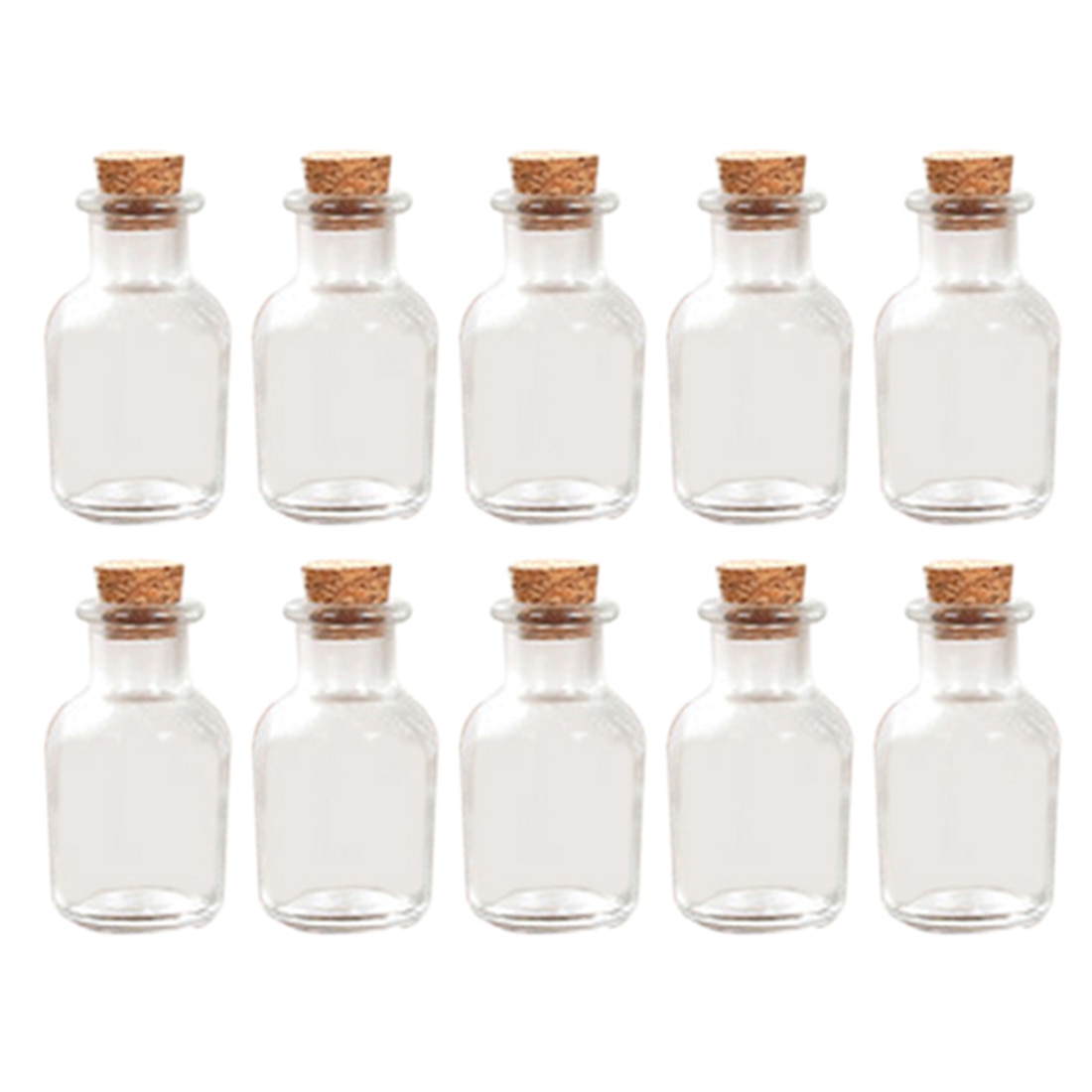 10 st /20 st 6.8 x 3.7cm små 30ml glasflaskor önskar flaska förvaringsburk flaskor genomskinliga glasburkar och lock: 10 st