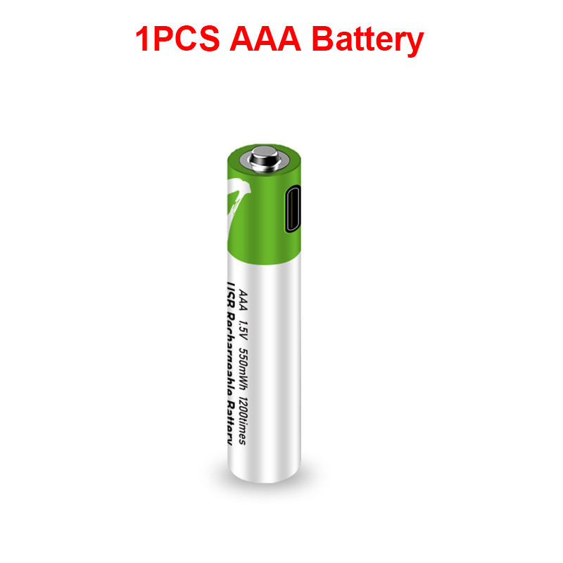 Pilas AAA de iones de litio de 1,5 V, recargables por USB, 750 mWh, para control remoto, ratón inalámbrico + Cable: 1 PCS AAA