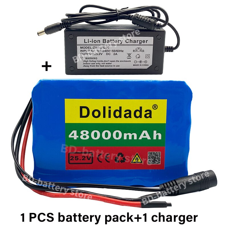 6s4p 24V 48Ah 18650 Battery Lithium Battery 25.2v 48000mAh Electric Bicycle Moped /Electric/Li ion Battery Pack: Red