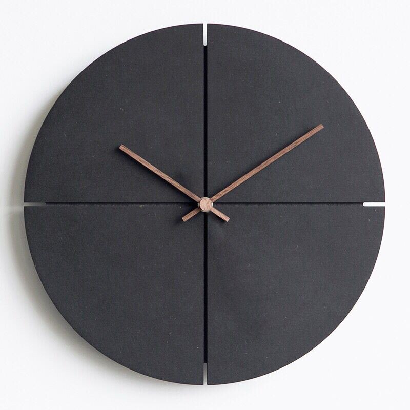 Reloj de pared de madera minimalista nórdico, Relojes de pared de madera con personalidad para sala de estar, Relojes de pared silenciosos para decoración del hogar