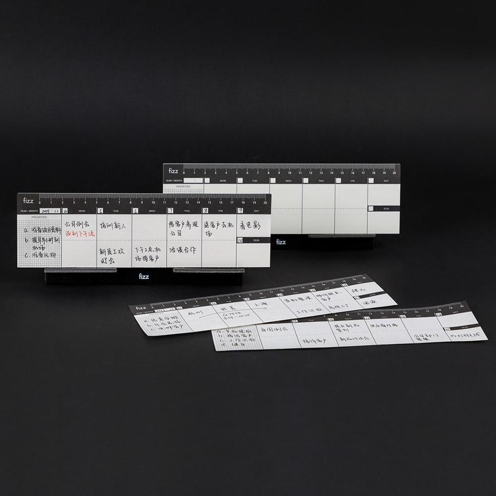 Fizz Desktop Weekly Planner Benchtop Week Plan Notebook Booklet Planning Scale Mark Bracket Type 60Page Tearing