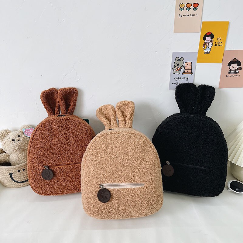 Urso mochilas portáteis crianças viagem compras mochilas femininas bonito urso em forma de ombro mochila