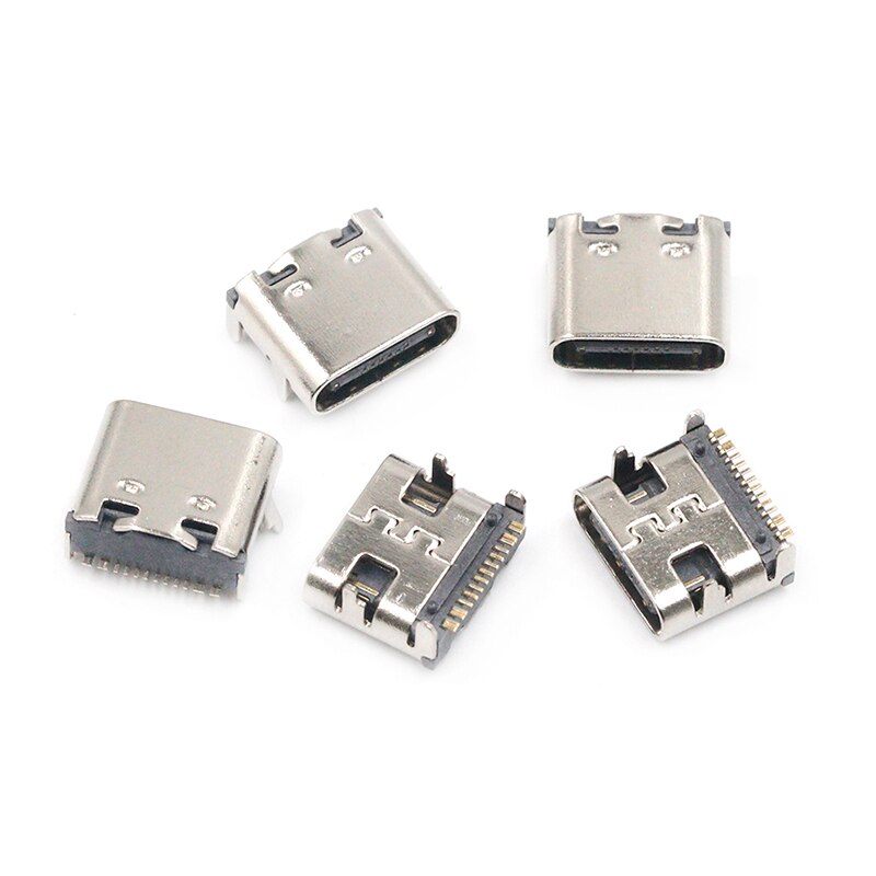 10pz SMT USB 3.1 Tipo-C 16spillo connettore femmina per Il Telefono mobile di Ricarica porta di Ricarica Presa di Traino piedi spina