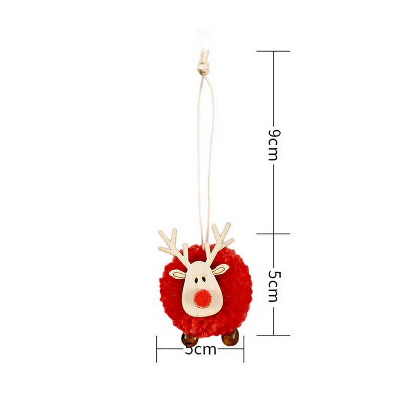 Décoration de noël feutre cerf arbre de noël pendentif ornements Mini Elk nouvel an enfants décor de noël décorations de fête à la maison: Red
