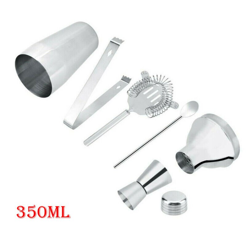 5 Stks/set Rvs Cocktail Shaker Mixer Wijn Martini Boston Shaker Voor Barman Drinken Party Bar Gereedschap 350Ml