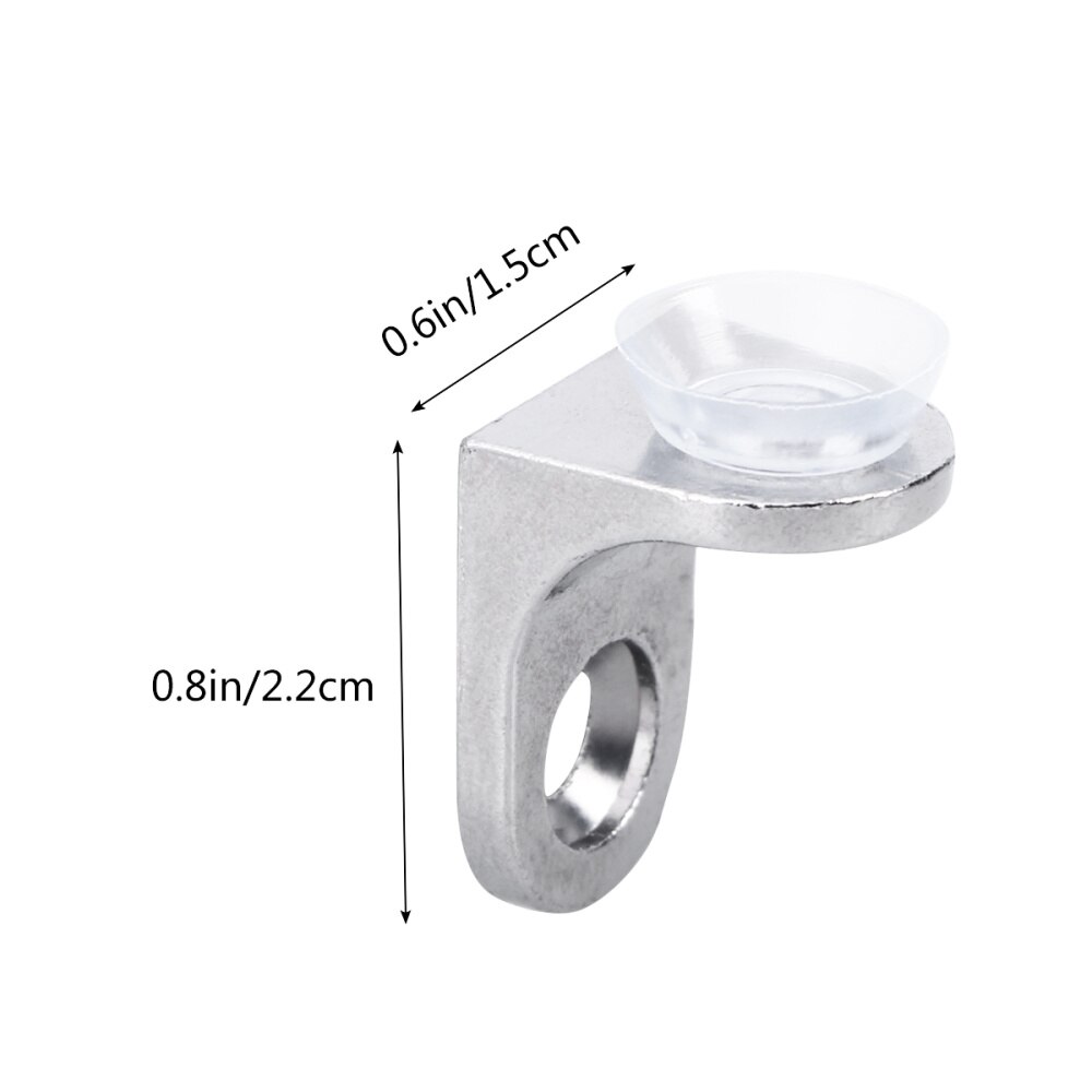 10/20 Pcs Glas Hout Plank Ondersteunt Met Zuignappen Ronde Plank Pinnen Met 10/20 Stuks Schroeven (Zilver)
